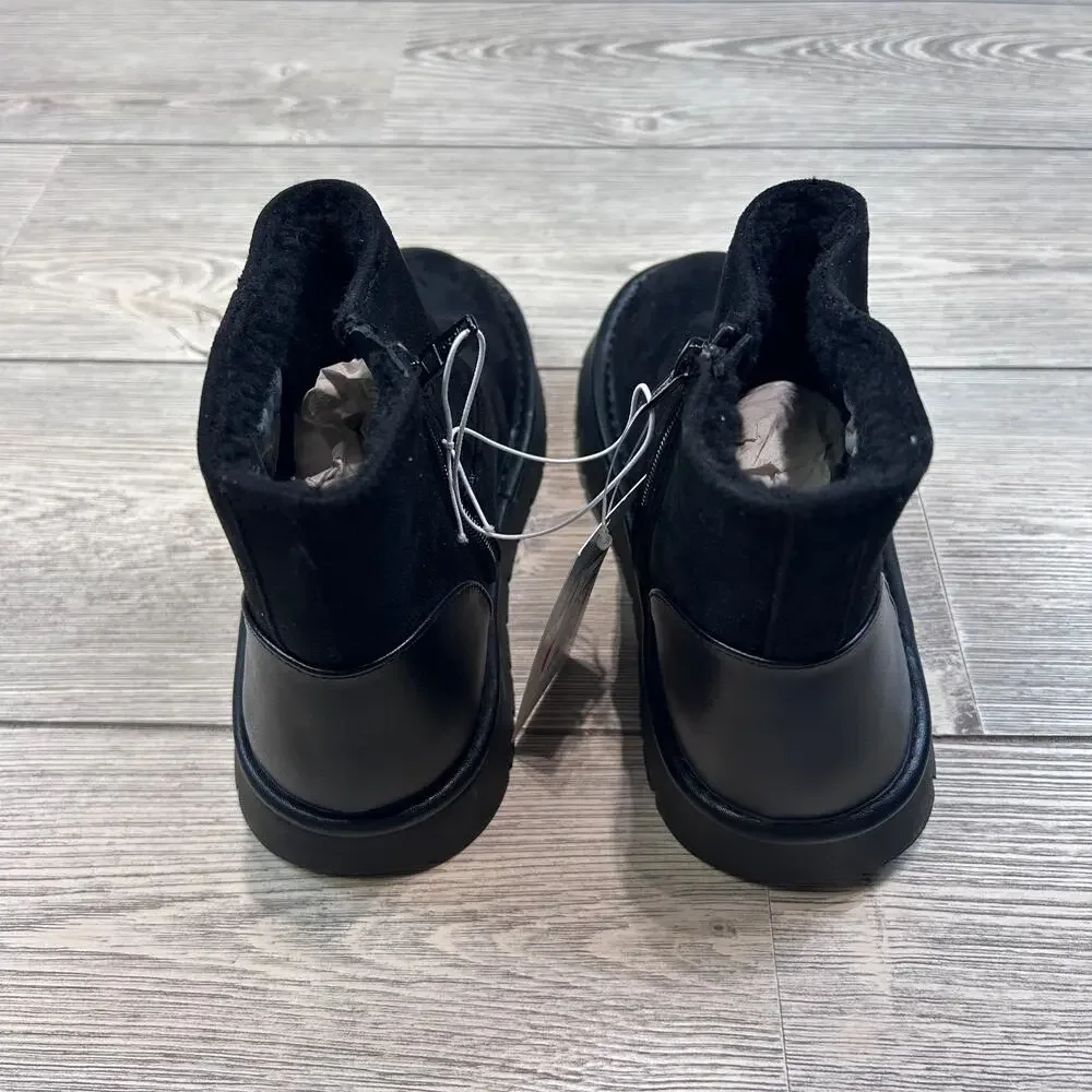 Cat & Jack Girls' Honor Faux Suede Boots Black Size 3 NWT